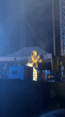 Live band performance on a Belgrade stage, drums and vocals
