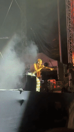 Live band performance on a Belgrade stage, drums and vocals