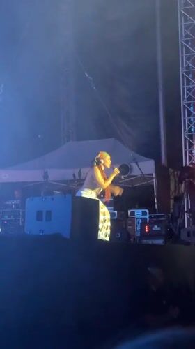 Live band performance on a Belgrade stage, drums and vocals