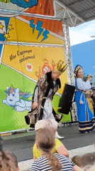 Children's festival with costumed performers held at Orenburg park