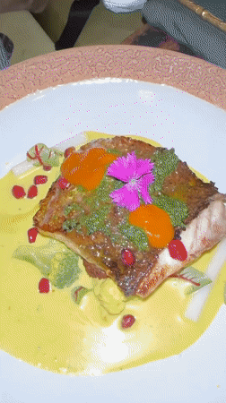 Upscale dining table documented in Ubud restaurant setting