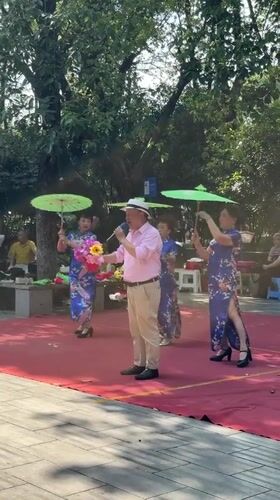 Street performers stage outdoor show in Qingyang District park