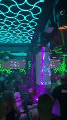 Nightclub scene documented in Bansko, Bulgaria evening hours
