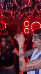 Party scene with dancers observed at Milan club