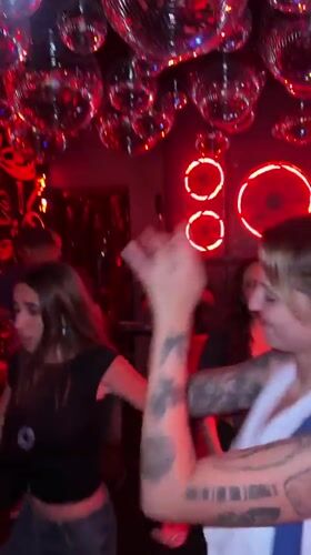 Party scene with dancers observed at Milan club