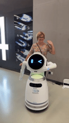 Visitors explore robot exhibits at Shenzhen technology museum