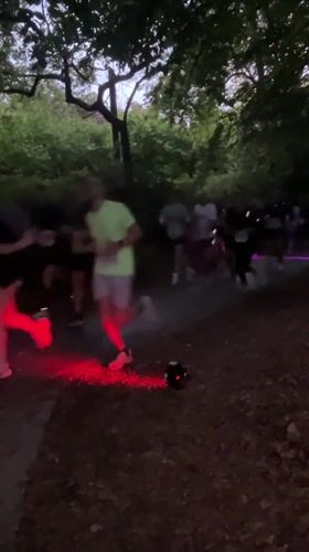 Evening outdoor event with DJ and runners in Luxembourg park