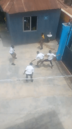 Students play during school break in Ikorodu schoolyard
