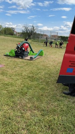 Team water pump competition held in Kazanlak, Bulgaria