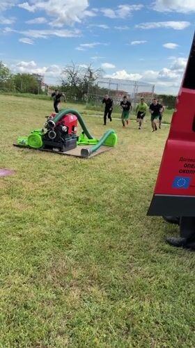 Team water pump competition held in Kazanlak, Bulgaria