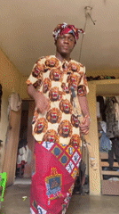 Traditional fashion display documented in Aba, Nigeria