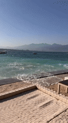Relaxed beach setup on a calm Lombok morning