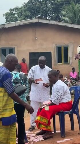 Outdoor gathering with money activity observed in Eziudo, Nigeria