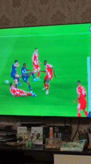 Soccer match broadcast viewed on TV in Yerevan