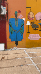 Colorful murals and modern furniture showroom documented in Nigeria