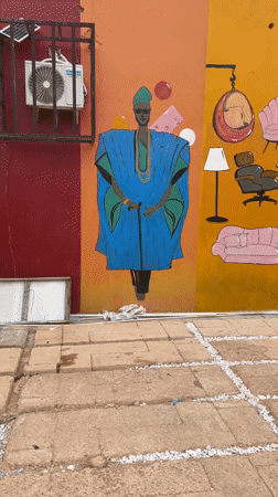 Colorful murals and modern furniture showroom documented in Nigeria