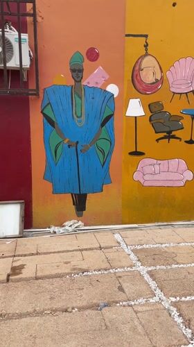 Colorful murals and modern furniture showroom documented in Nigeria