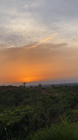 Sunset observed over rural Afikpo, Nigeria landscape