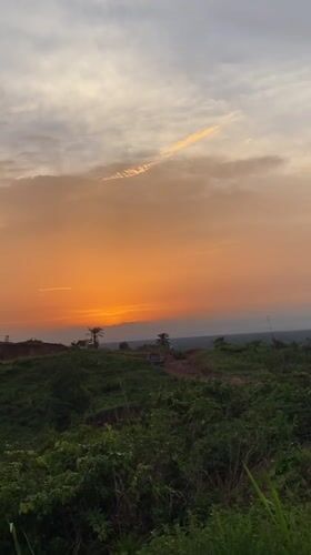 Sunset observed over rural Afikpo, Nigeria landscape
