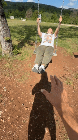 Person enjoys swing time in Montenegro village