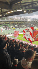 Football fans gather for evening match in Razgrad stadium
