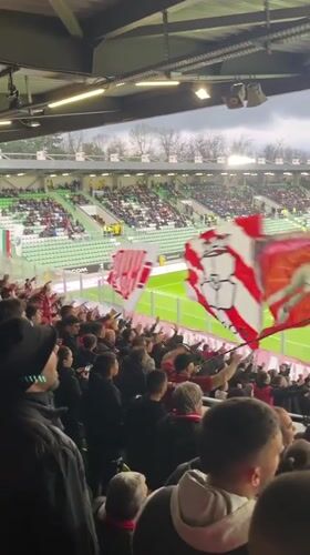Football fans gather for evening match in Razgrad stadium