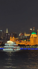 Evening along the Huangpu River, Pudong skyline in full glow