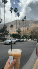 Two men with Great Dane visit Palm Springs restaurant