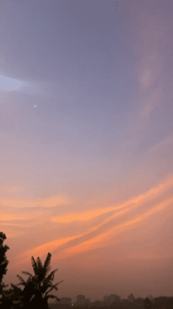 Colorful sunset captured across Dhaka skyline
