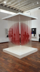 Art museum tour guides children through contemporary installations