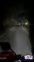Nighttime motorcycle ride recorded in Tinaquillo, Venezuela