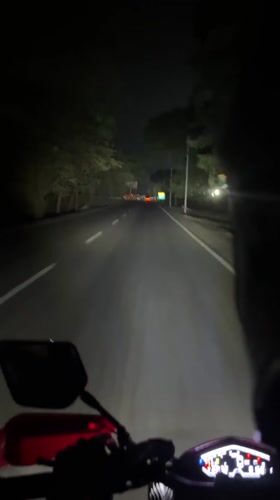 Nighttime motorcycle ride recorded in Tinaquillo, Venezuela