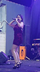 Live music performance on a night stage in Jaken, Indonesia
