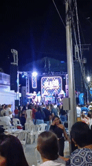 Nighttime outdoor concert draws crowd in Juan Griego, Venezuela