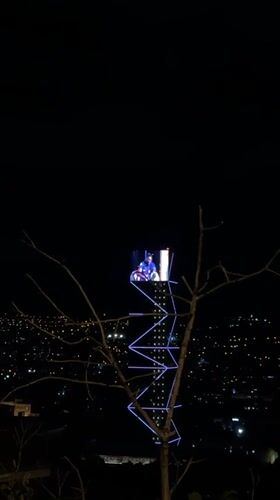 Nighttime scenes captured on Tbilisi's Rustaveli Avenue