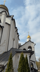 White brick bell tower building observed in Moscow