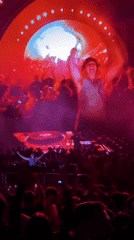Crowd-level view of a DJ set in Kafr Yasif