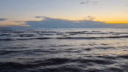 Sunset at the beach, sky going full color