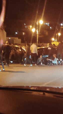 Car crash draws onlookers in Tangier, Morocco