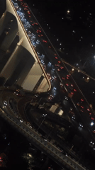 Night traffic, autumn streetlight scenes captured in Yuzhong District