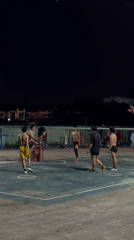 Night court games at an outdoor sports court in Chang Phueak