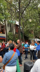 Evening outdoor dance gathering and dining observed
