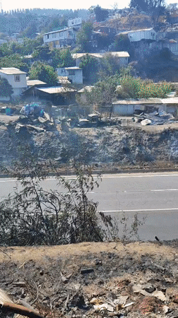 Fire damage documented across residential areas in Penco, Chile