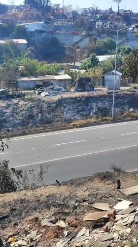 Fire damage documented across residential areas in Penco, Chile