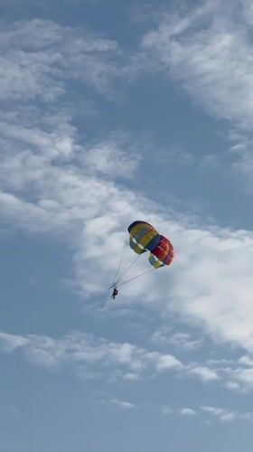 Parasailing and sunset over the Montenegro coast