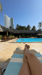 Poolside and beachside downtime at a Nha Trang resort