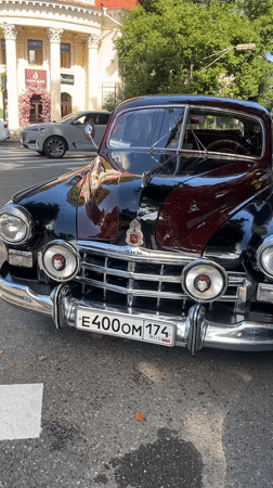 Soviet-era Pobeda sedan spotted on a sunny Sochi street