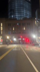 Nighttime street scene captured in downtown Boston