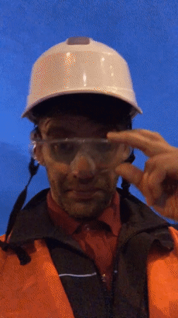 On-shift at an industrial site in Slantsy, Russia