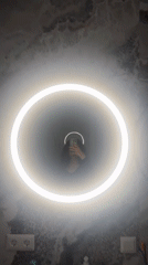 Person records bathroom selfie video in Vsevolozhsk, Russia